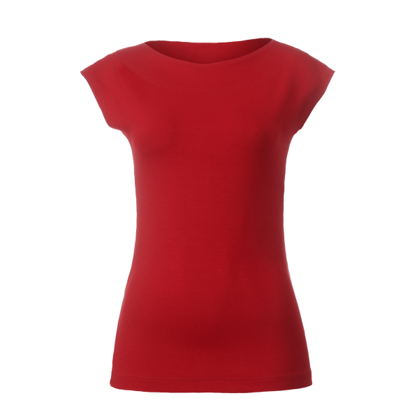 Boat Neck Shirt EVA RubyRed S