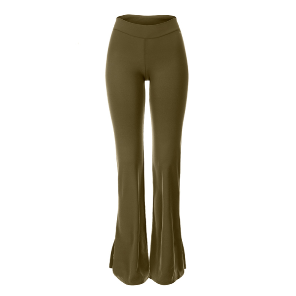 Pants ANN with a slit OliveGreen XS