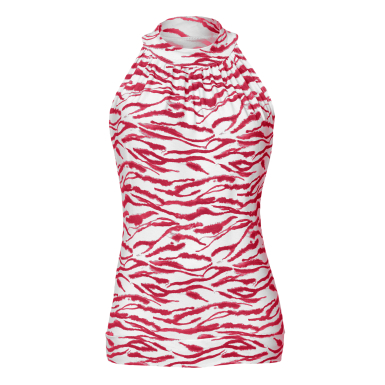 High Neck Top Red/White XS